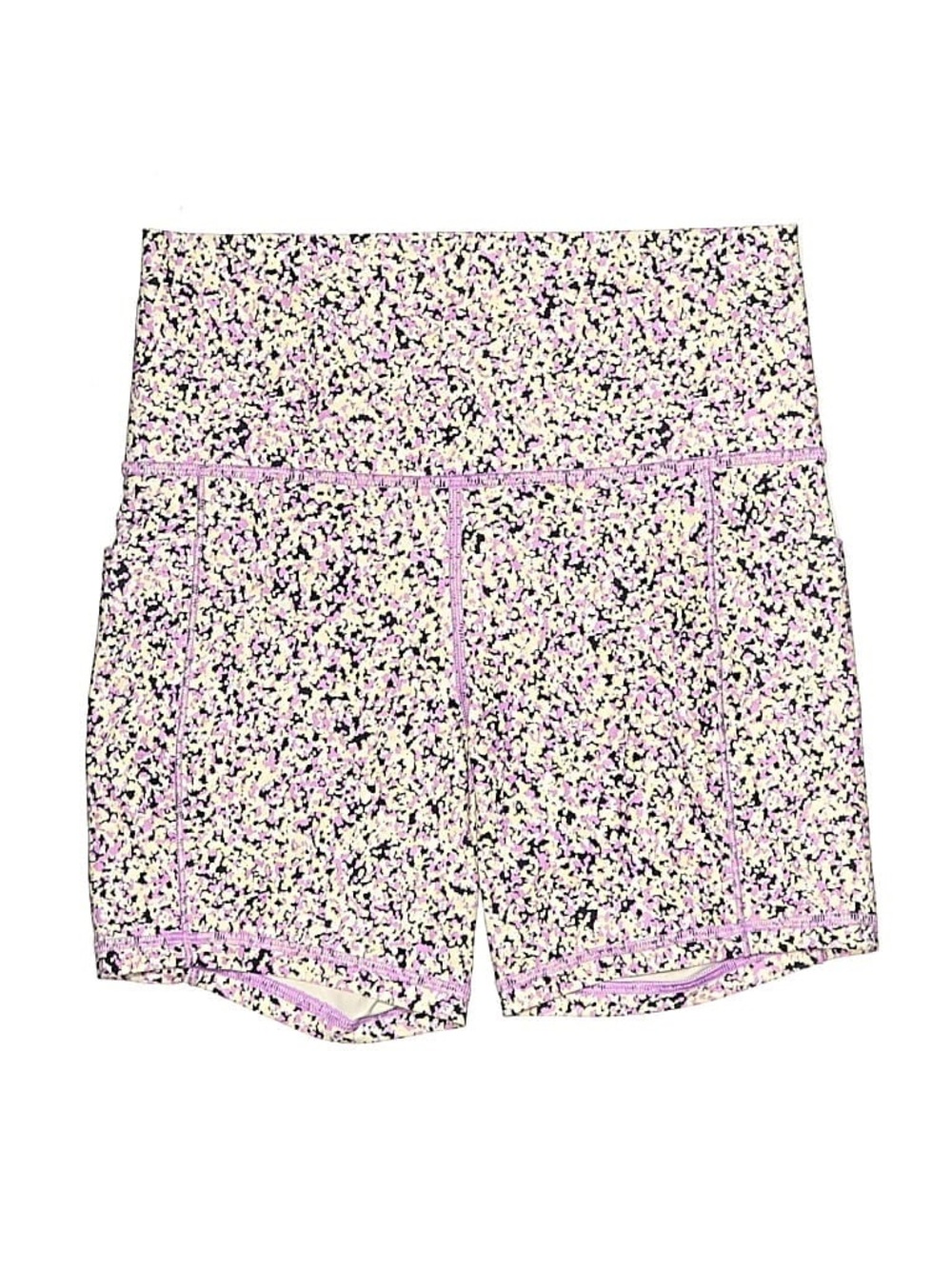 Athleta Salutation Stash High Rise 5” short in orchid floral/lavender size XS